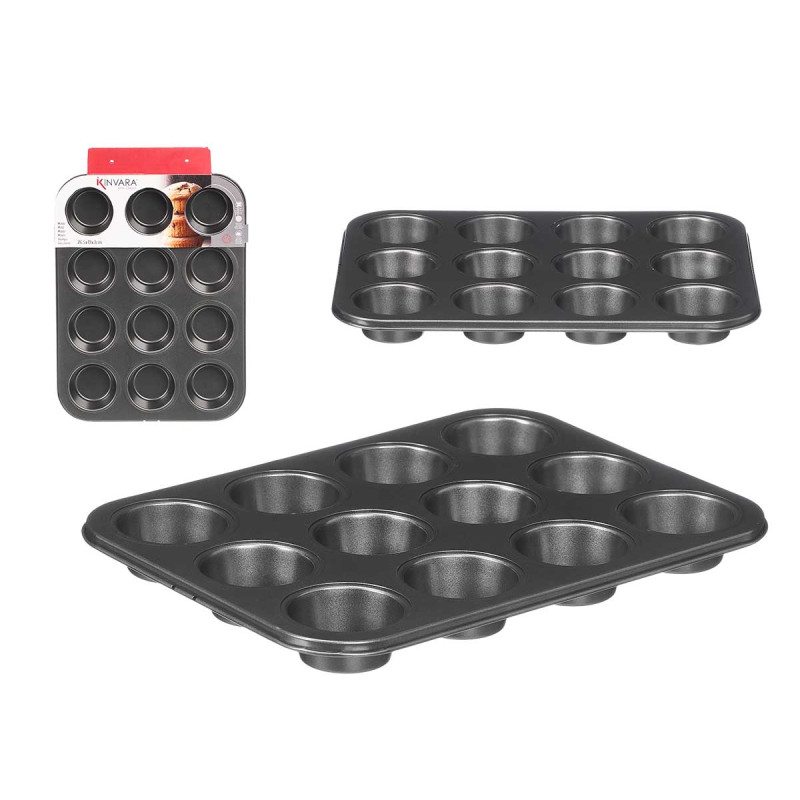 GREY RECTANGULAR 12CUP MUFFIN PAN
