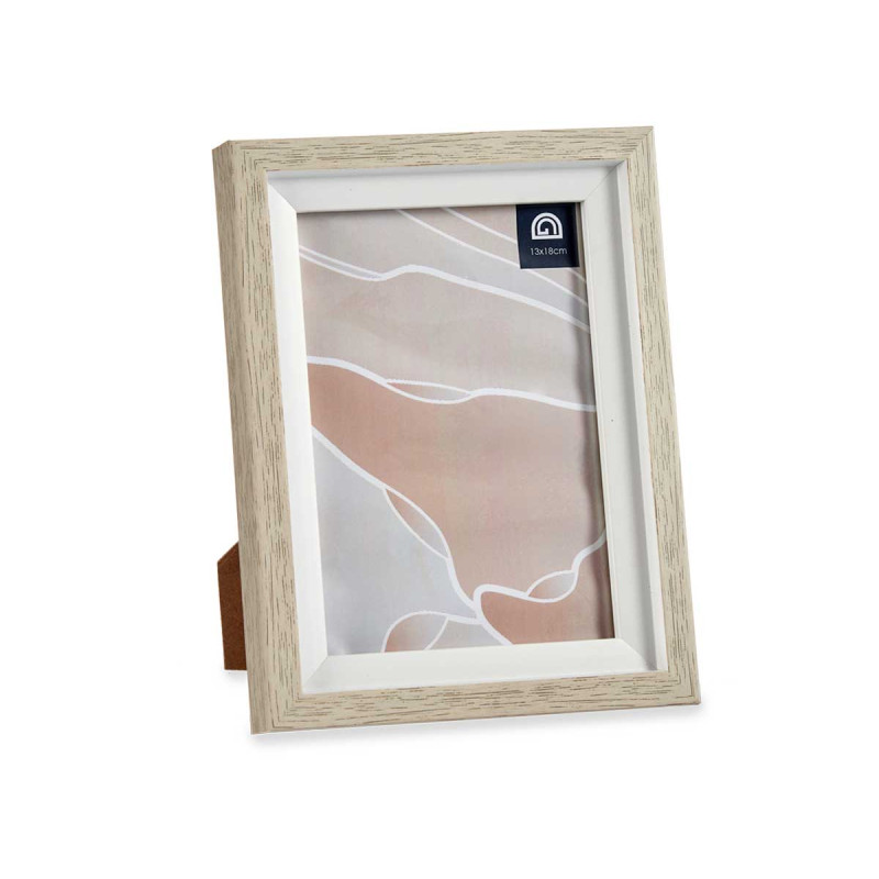 MOLDURA NATURAL BORDA BRANCA 13X18CM 