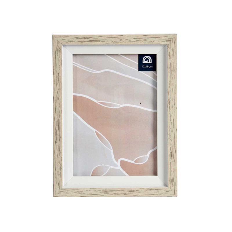 MOLDURA NATURAL BORDA BRANCA 13X18CM 