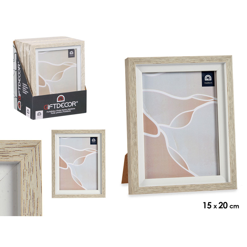 PORTEPHOTO NATUREL REBORD BLANC 15X20CM