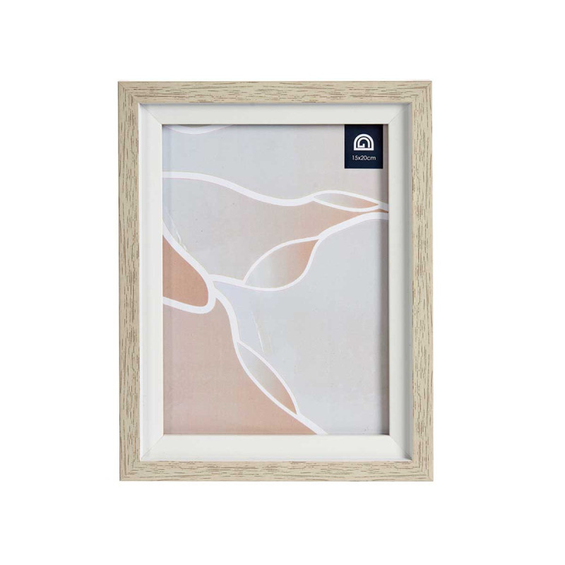 MOLDURA NATURAL BORDA BRANCA 15X20CM 