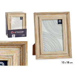 PORTAFOTOS EFECTO MADERA ORO 13X18CM