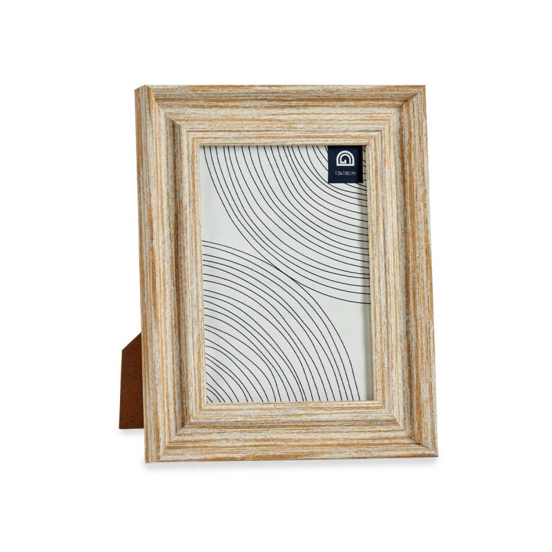 MOLDURA NATURAL BORDA DOURADA 13X18CM 