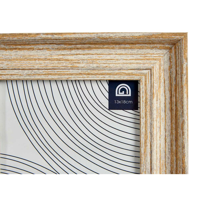 MOLDURA NATURAL BORDA DOURADA 13X18CM 