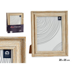 PORTAFOTOS EFECTO MADERA ORO 20X25CM