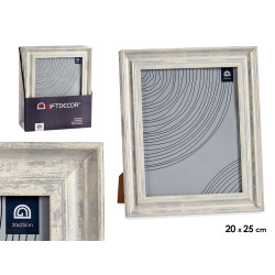 PORTEPHOTO EFFET BOIS ARGENTE 20X25CM