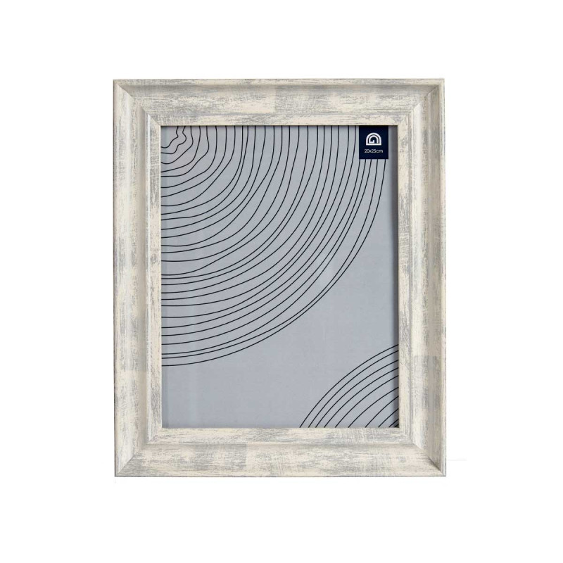 MOLDURA NATURAL BORDA PRATEADA 20X25CM 