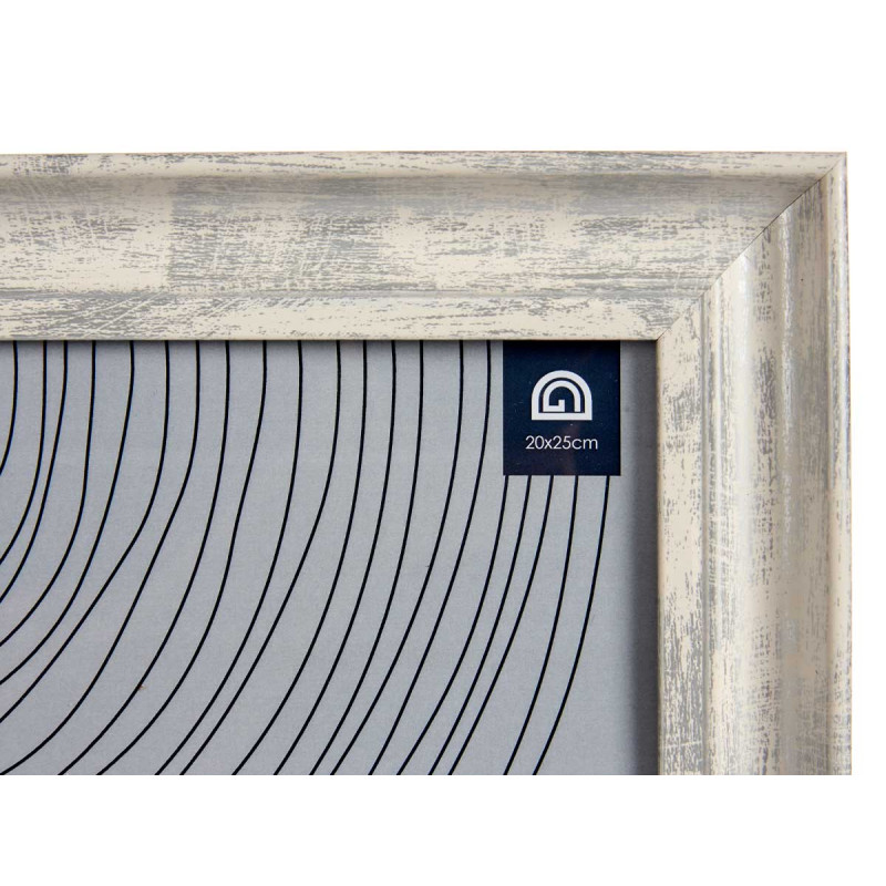 MOLDURA NATURAL BORDA PRATEADA 20X25CM 
