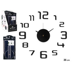 RELOJ PEGATINA 35CM BRILLO NEGRO