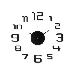RELOJ PEGATINA 35CM BRILLO NEGRO