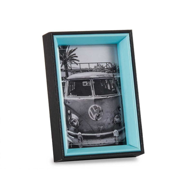 MOLDURA MADEIRA 10X15 PRETA E AZUL 
