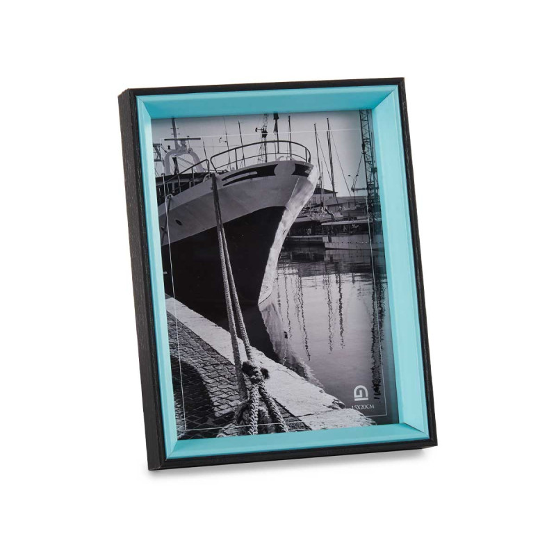 MOLDURA MADEIRA 15X20 PRETA E AZUL 
