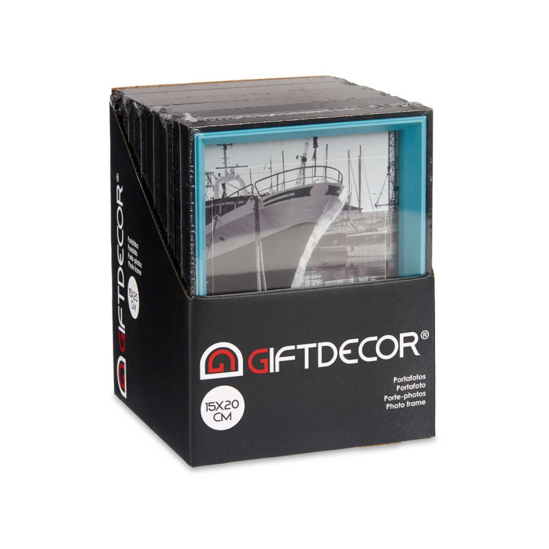 PORTEPHOTOS BOIS 15X20 NOIR ET BLEU