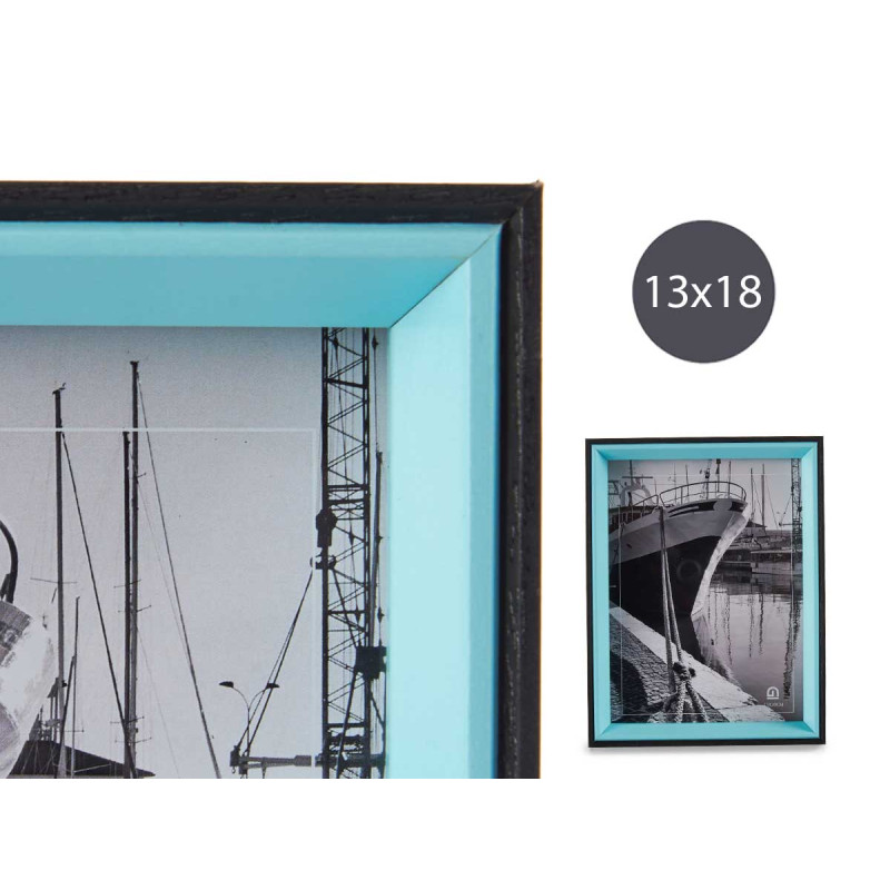 PORTAFOTO LEGNO 15X20 NERO E BLU