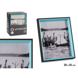 BLACK AND BLUE WOOD PHOTO HOLDER 20X25