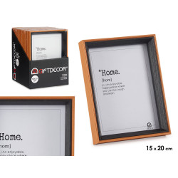 PORTAFOTOS MADERA 15X20 MARRON Y NEGRO