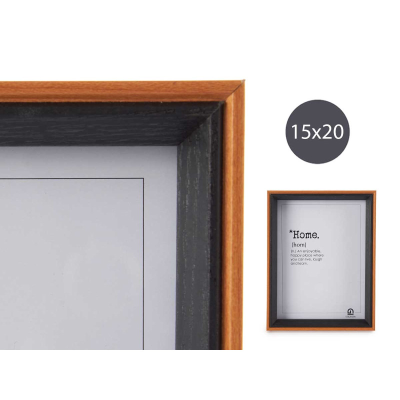PORTAFOTO LEGNO 15X20 MARRONE E NERO