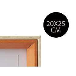 PORTEPHOTOS BOIS 20X25 BLANC ET MARRON