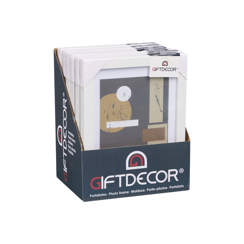 PORTEPHOTO BOIS PASSE-PARTOUT 15X20CM BLANC