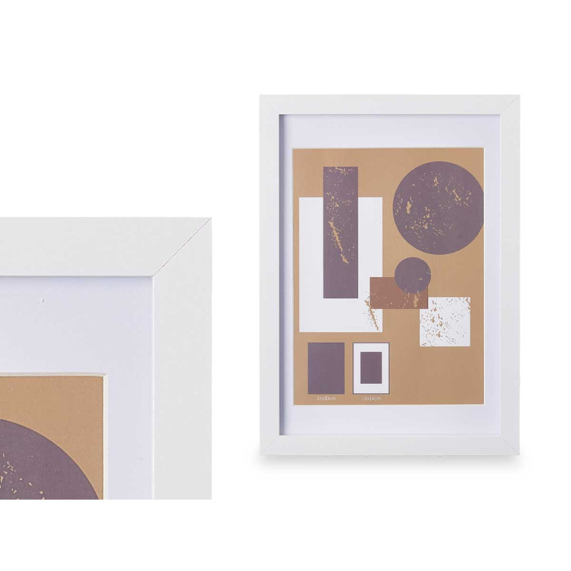 PORTEPHOTO MUR BOIS PASSE-PARTOUT 18X24CM BLANC