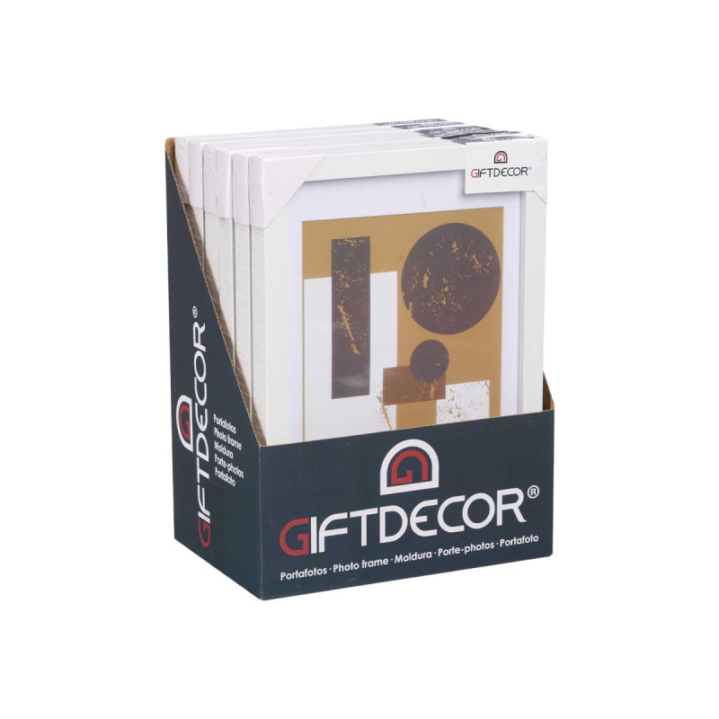 PORTEPHOTO MUR BOIS PASSE-PARTOUT 18X24CM BLANC