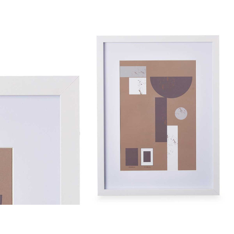 PORTEPHOTO MUR BOIS PASSE-PARTOUT 21X30CM BLANC