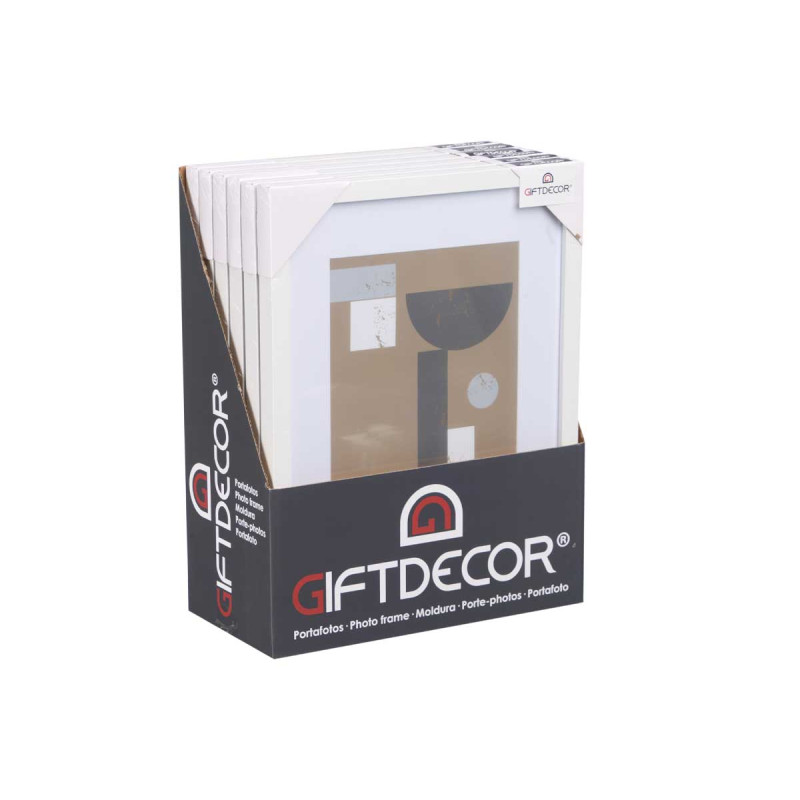 PORTEPHOTO MUR BOIS PASSE-PARTOUT 21X30CM BLANC