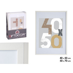 PORTEPHOTO MUR BOIS PASSE-PARTOUT 40X50CM BLANC
