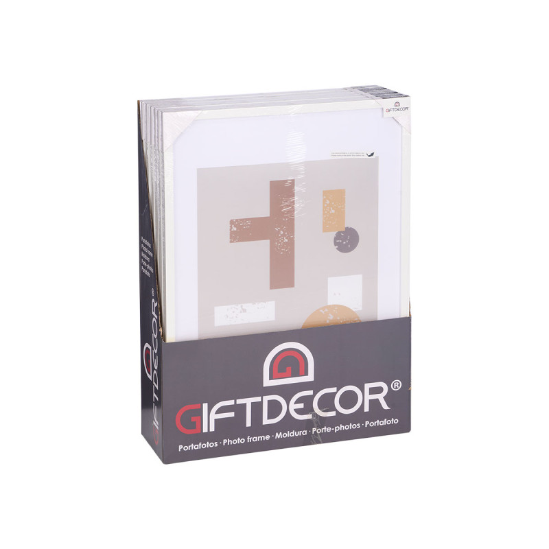 PORTEPHOTO MUR BOIS PASSE-PARTOUT 40X50CM BLANC