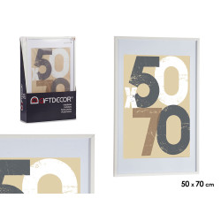 PORTEPHOTO MUR BOIS PASSE-PARTOUT 50X70CM BLANC