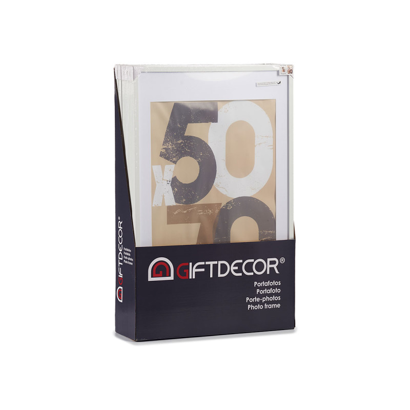 PORTEPHOTO MUR BOIS PASSE-PARTOUT 50X70CM BLANC