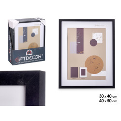 PORTEPHOTO MUR BOIS PASSE-PARTOUT 30X40CM NOIR 