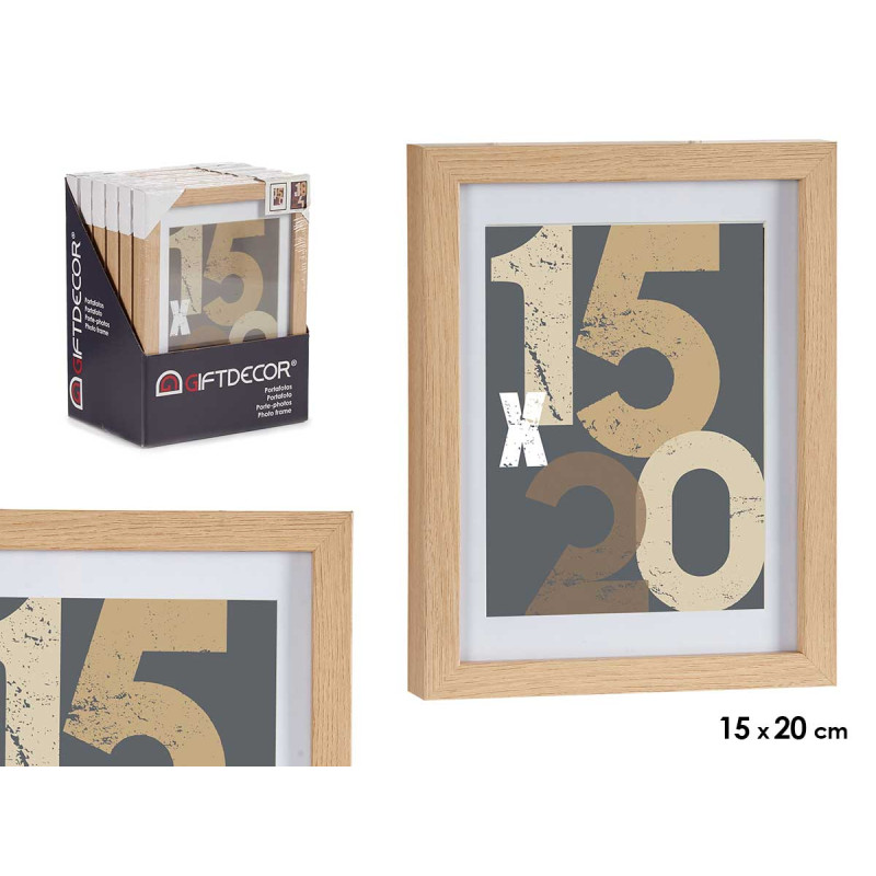 15X20CM NATURAL PASSE-PORTOUT WOOD PHOTOFRAME 