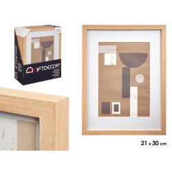 PORTEPHOTO MUR BOIS PASSE-PARTOUT 21X30CM NATUREL 