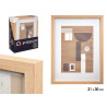 PORTAFOTO PARED MADERA PASPARTU 21X30CM NATURAL