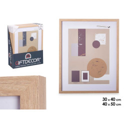 PORTEPHOTO MUR BOIS PASSE-PARTOUT 30X40CM NATUREL 