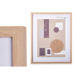 PORTAFOTO PARED MADERA PASPARTU 30X40CM NATURAL