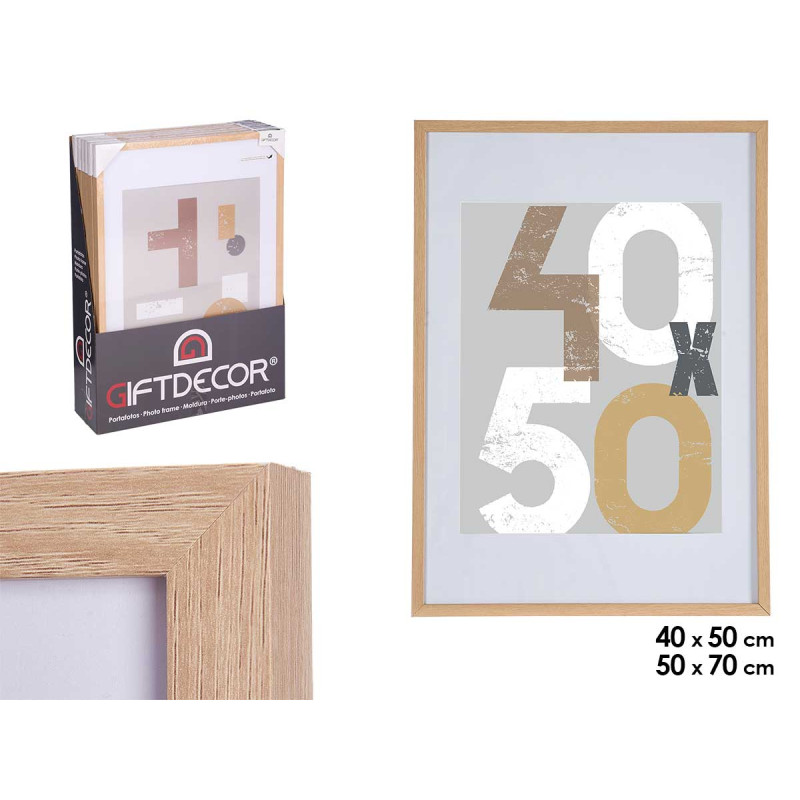 PORTEPHOTO MUR BOIS PASSE-PARTOUT 40X50CM NATUREL 