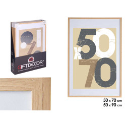 PORTEPHOTO MUR BOIS PASSE-PARTOUT 50X70CM NATUREL 