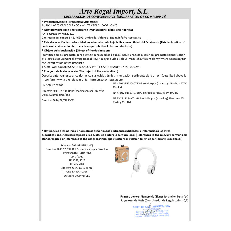 WHITE CABLE HEADPHONES