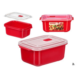 2L RED MICROWAVE LUNCH BOX STEAM VENT