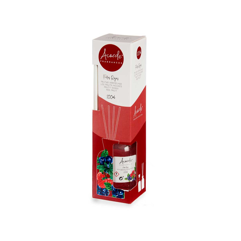 DIFUSOR 100ML COM STICKS FRUTOS VERMELHOS 