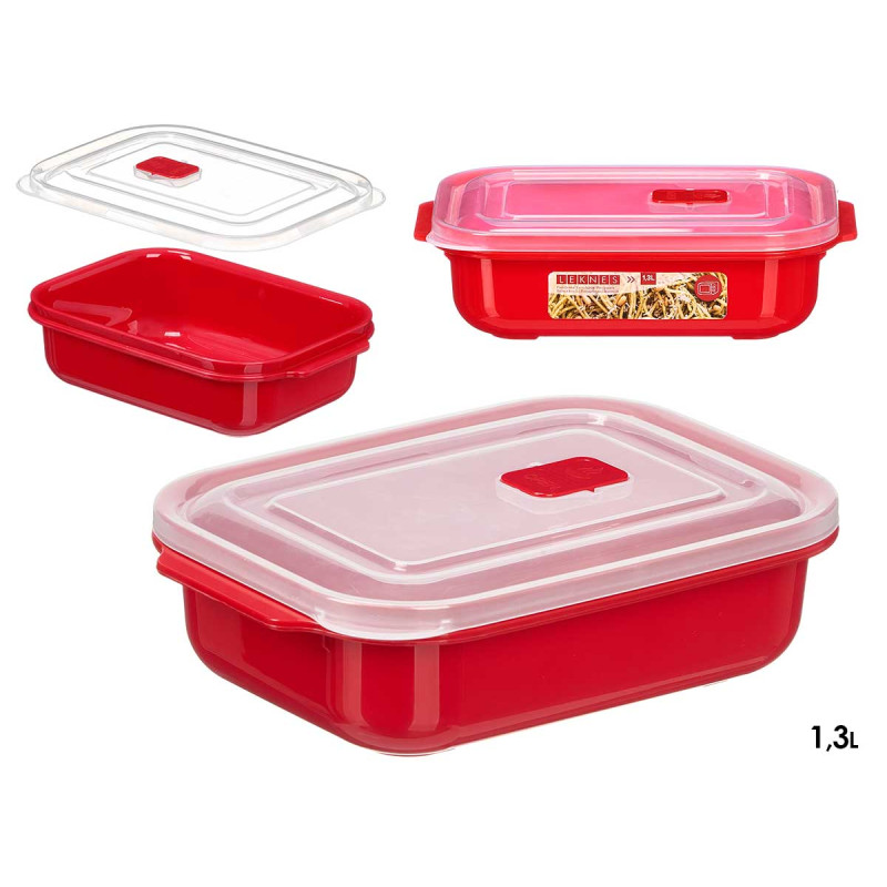 1,3L RED MICROWAVE LUNCH BOX STEAM VENT