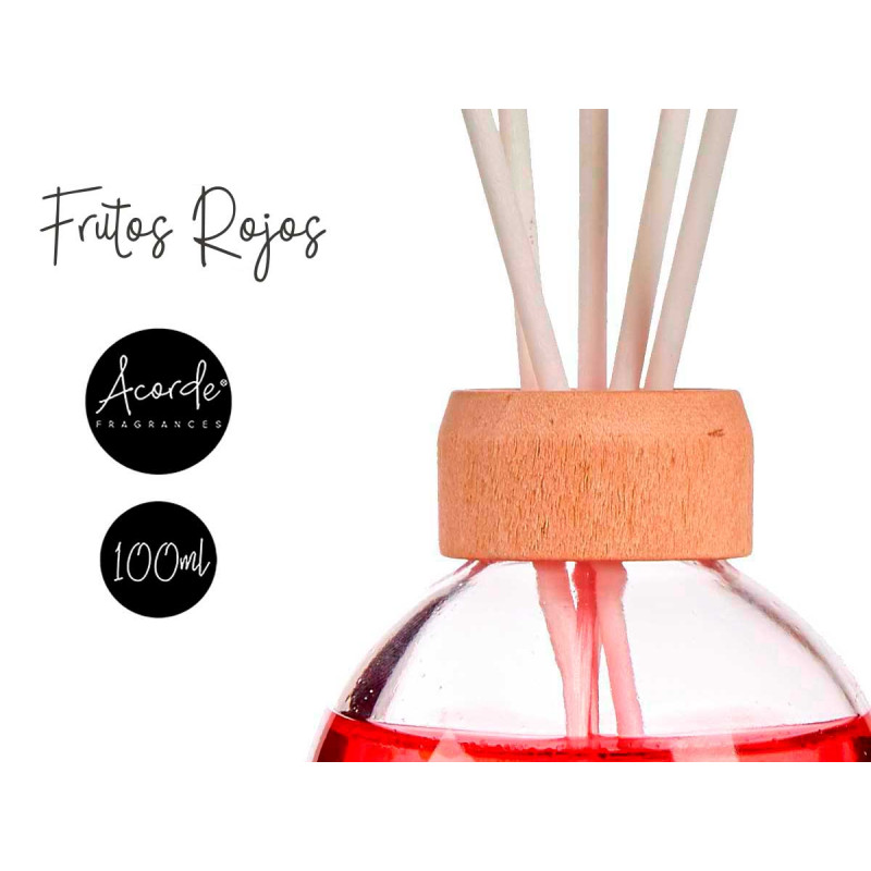 DIFUSOR 100ML COM STICKS FRUTOS VERMELHOS 