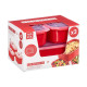 SET 3 CONTENITORE ROSSO MICROONDE APERTURA 1L 2L