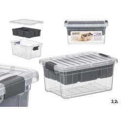 CAJA ORGANIZADORA ANTRACITA 5 HUECOS 3,2L