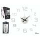 HORLOGE AUTOCOLLANT 35 CM ARGENT SATINÉ