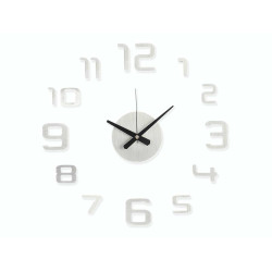 RELOGIO AUTOCOLANTE 35CM ACETINADO PRATEADO