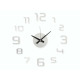 HORLOGE AUTOCOLLANT 35 CM ARGENT SATINÉ