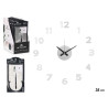 HORLOGE AUTOCOLLANT 35 CM NOMBRES ARGENT SATINÉ